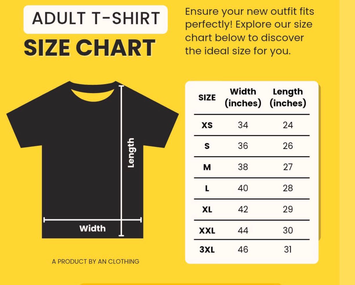 Adults Jersey Size Guide